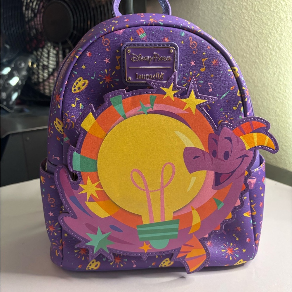 Loungefly Disney Parks festival of the arts, exclusive, Figment, mini backpack